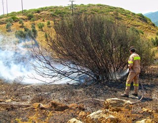 Χαλκίδα: Φωτιά δίπλα στο κάστρο της Κανήθου