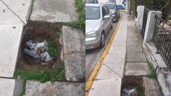 ΒΑΣΙΛΙΚΟ ΧΑΛΚΙΔΑΣ: Παγίδα στο πεζοδρόμιο σε κεντρικό σημείο κοντά σε σούπερ-μάρκετ