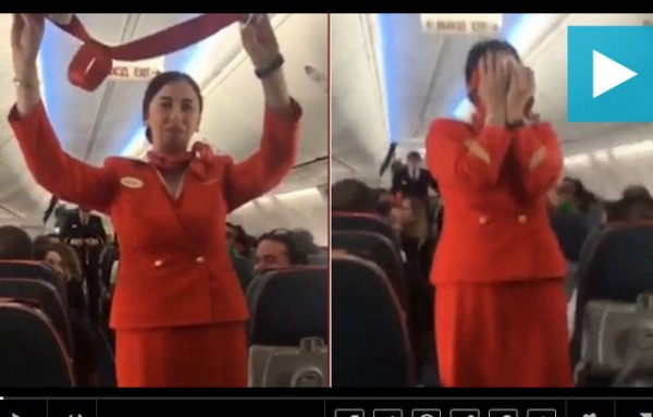 Δείτε τι έκαναν σε Ρωσίδα αεροσυνοδό οπαδοί ομάδας που ταξίδευαν στο αεροπλάνο (VIDEO)