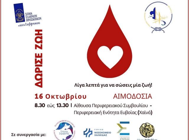 ΧΑΛΚΙΔΑ: Εθελοντική αιμοδοσία στην αίθουσα του Περιφερειακού Συμβουλίου