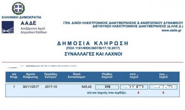 Πως θα δείτε αν κερδίσατε στην λοταρία αποδείξεων