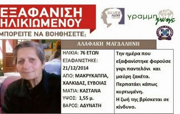 Βρέθηκε νεκρή η Μαγδαληνή Αλαφάκη στην Τριάδα