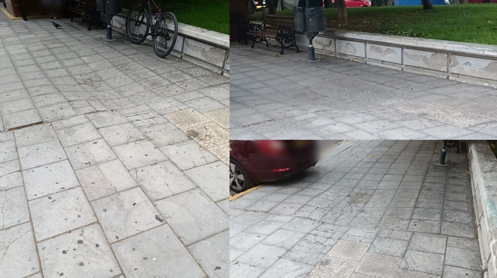 ΧΑΛΚΙΔΑ: Κίνδυνος για τους πεζούς στο πεζοδρόμιο της πλατείας Αγίου Νικολάου