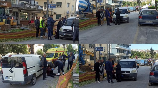 ΧΑΛΚΙΔΑ: Φορτηγάκι μπήκε ανάποδα στη Βενιζέλου και χτύπησε πεζή (φωτό)