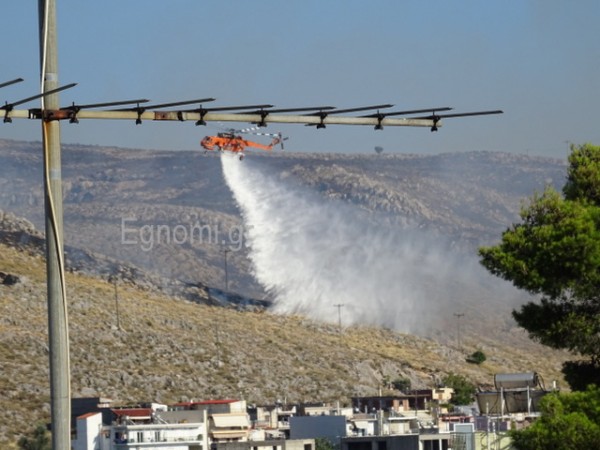 ΧΑΛΚΙΔΑ ΦΩΤΙΑ: Εικόνες από τη μάχη που έδωσαν τα εναέρια μέσα