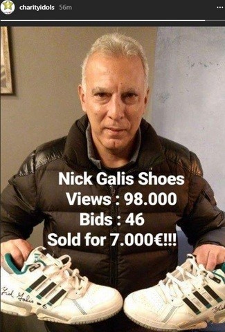 Δημοπρατήθηκαν για 7.000 ευρώ τα παπούτσια του Νίκου Γκάλη