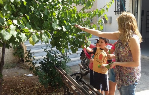 Τα παιδιά έκαναν βόλτα στη φύση για να μαζέψουν φύλλα