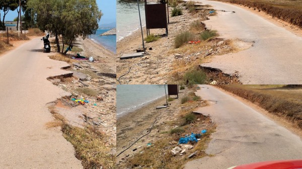 Άθλιος ο δρόμος στην Παραλία Αυλίδας