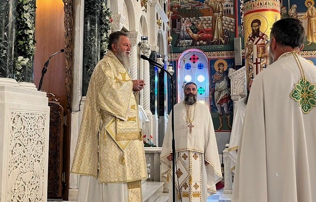 Στο Προκόπι λειτούργησε ο Μητροπολίτης για την γιορτή της Παναγίας της Μυρτιδιώτισσας και της Αγίας Θέκλας
