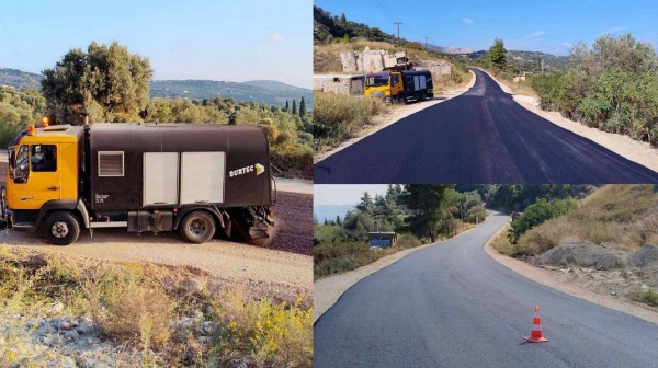 ΚΥΜΗ: Έπεσε άσφαλτος στο δρόμο για την Ενορία