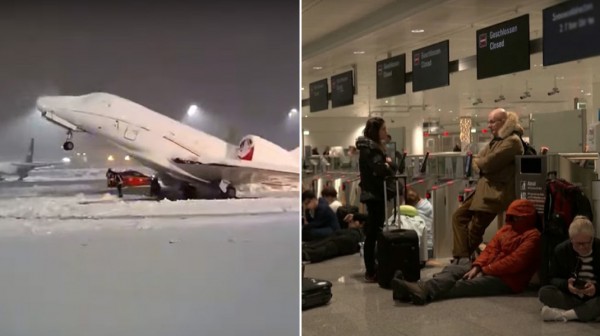 Αεροσκάφη ...θάφτηκαν στο χιόνι στο αεροδρόμιο του Μονάχου (Video)