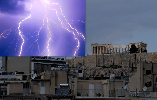 Τέσσερα άτομα τραυματίστηκαν από κεραυνό που έπεσε στην Ακρόπολη