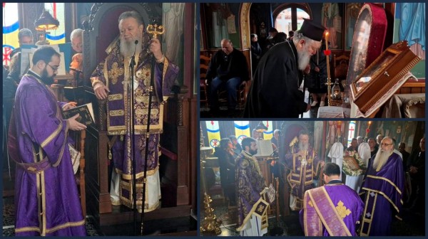 ΨΑΧΝΑ:  Προηγιασμένη Λειτουργία στο μοναστήρι με το ιερό εικόνισμα του Τιμίου Προδρόμου