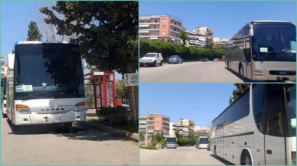 ΧΑΛΚΙΔΑ: Κυκλοφοριακή ασφυξία στην Κανήθο από τουριστικά λεωφορεία