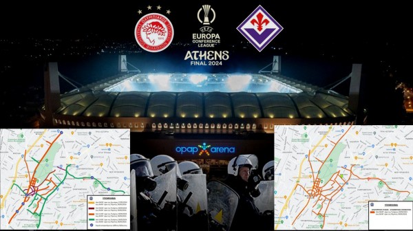 ΠΡΟΣΟΧΗ ΟΣΟΙ ΠΑΤΕ ΑΘΗΝΑ: Άνω- κάτω η κυκλοφορία για 4 μέρες λόγω του τελικού του conference league