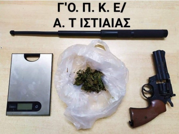 ΙΣΤΙΑΙΑ: Συνελήφθη 39χρονος Έλληνας με χασίς και περίστροφο