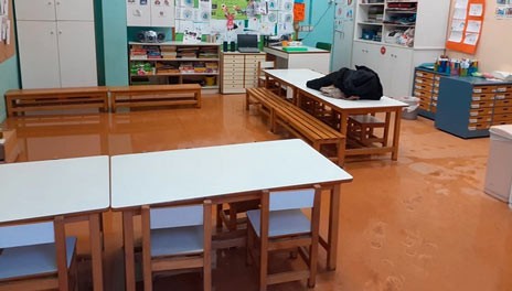Πλημμύρισε νηπιαγωγείο από τη βροχή της Τρίτης