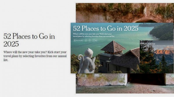 H Περιφέρεια Στερεάς Ελλάδας στην ετήσια λίστα των New York Times