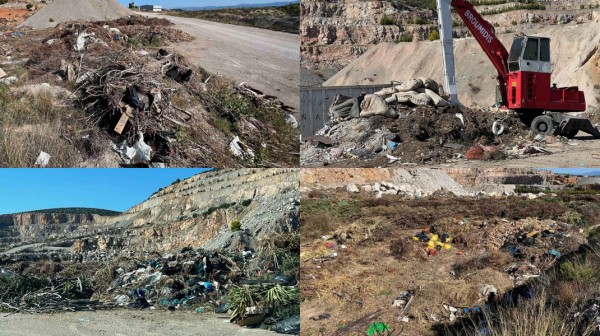ΚΑΤΑΓΓΕΛΙΑ: Παράνομη ανακύκλωση ογκωδών απορριμμάτων στα παλιά λατομεία του Τσιμεντάδικου της Χαλκίδας