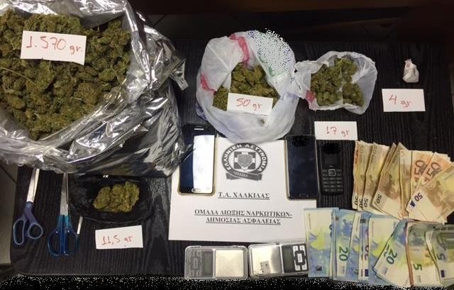 ΧΑΛΚΙΔΑ: Συνελήφθησαν δύο άτομα με 1,5 κιλό χασίς