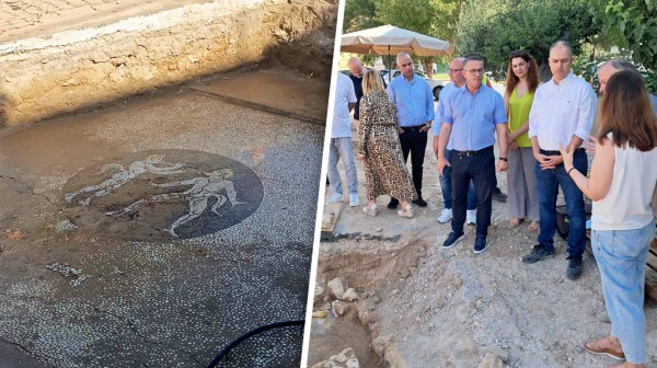 ΕΡΕΤΡΙΑ: Βοτσαλωτό δάπεδο με μυθικούς δαίμονες