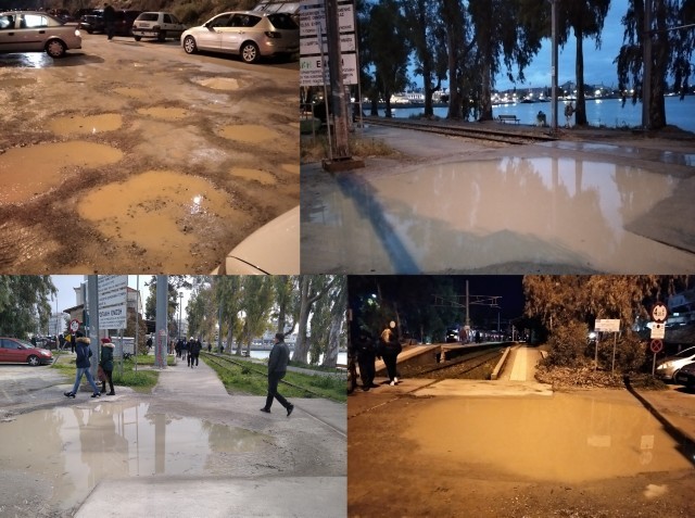 ΧΑΛΚΙΔΑ: Λακκούβες, λιμνούλες και λάσπες στο σταθμό του ΟΣΕ