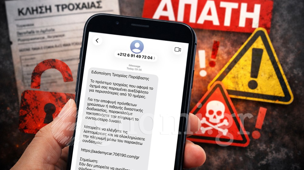 ΠΡΟΣΟΧΗ: SMS  - απάτη για «κλήση» από την Τροχαία