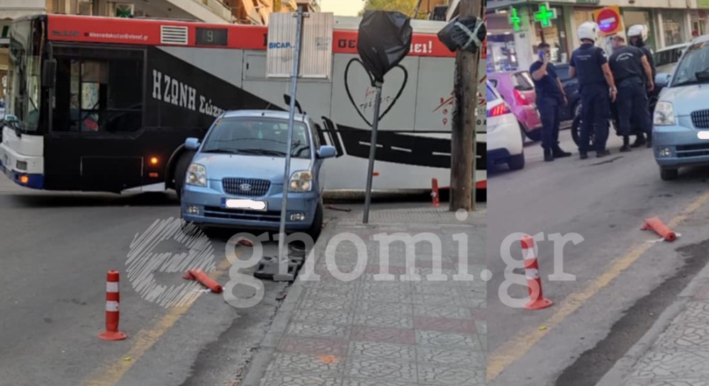 Μπλόκαρε το αστικό στην οδό Βελισσαρίου της Χαλκίδας