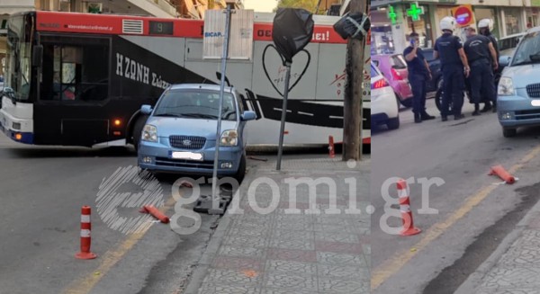 Μπλόκαρε το αστικό στην οδό Βελισσαρίου της Χαλκίδας