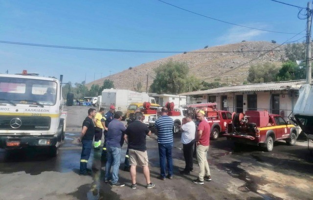ΔΗΜΟΣ ΧΑΛΚΙΔΕΩΝ: Άσκηση πυροσβεστικής ετοιμότητας στο εργοτάξιο