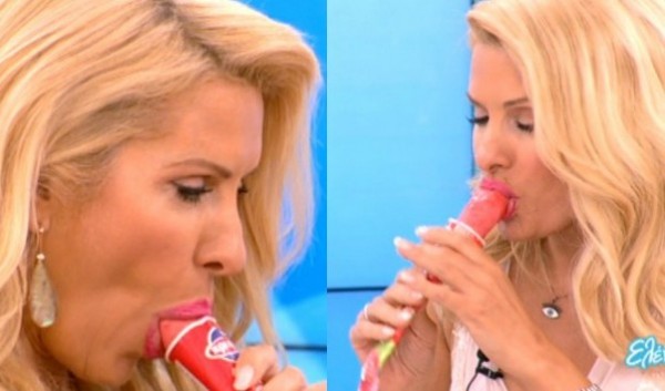 Τρέλανε κόσμο το σπρώξε-γλύψε της Ελένης Μενεγάκη (VIDEO)