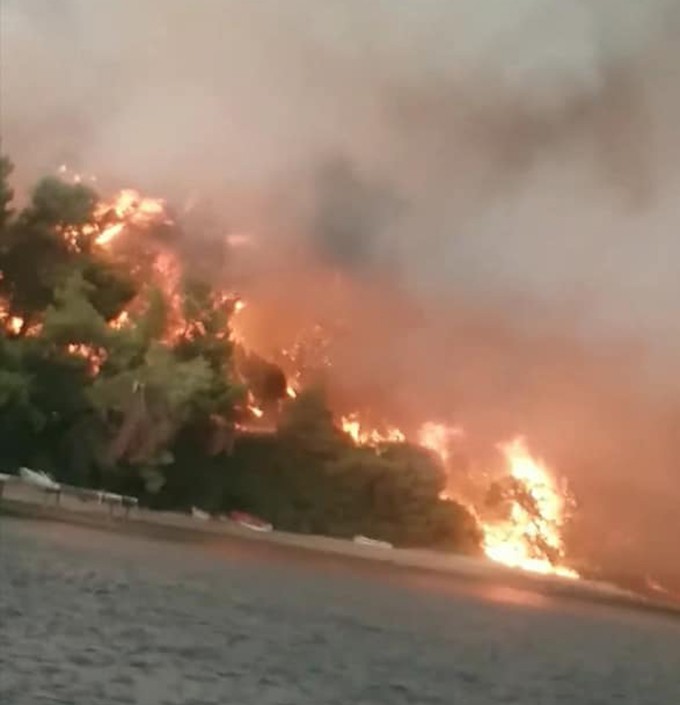 ΦΩΤΙΑ ΛΙΜΝΗ ΒΟΡΕΙΑ ΕΥΒΟΙΑ: Μαίνεται ανεξέλεγκτη και απειλεί το μοναστήρι του Οσίου Δαυίδ -Ηρθε και το Beriev (video)