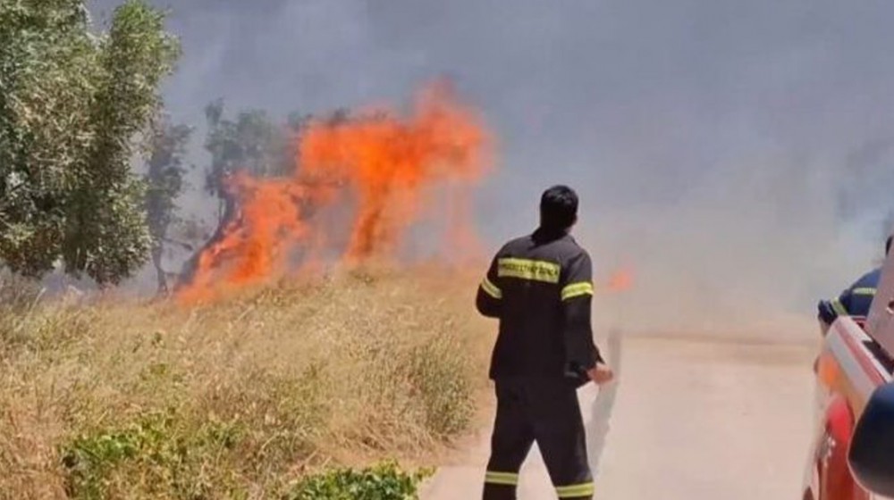 Φωτιά σε χαμηλή βλάστηση στην περιοχή του Αυλώνα