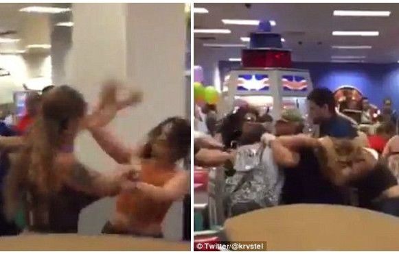 Άγριο ξύλο μεταξύ γονιών σε παιδικό πάρτι (VIDEO)