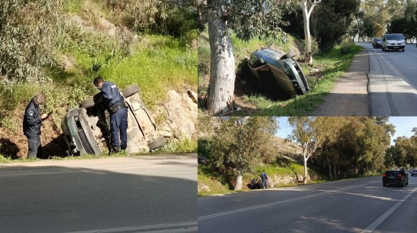 ΧΑΛΚΙΔΑ-ΛΑΜΨΑΚΟΣ: Ανατράπηκε αυτοκίνητο το απόγευμα της Τρίτης