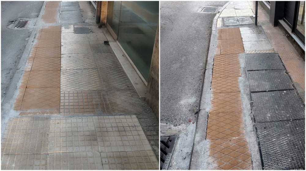 ΧΑΛΚΙΔΑ: Επισκευάστηκε το πεζοδρόμιο και έγινε … τρικολόρε