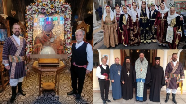 ΧΑΛΚΙΔΑ: Τιμητική συνοδεία στην εικόνα της Παναγίας Ελεούσας από τους Καππαδόκες της Εύβοιας