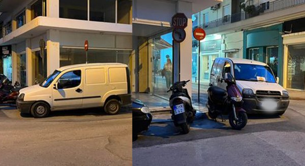 ΧΑΛΚΙΔΑ: Βρήκε τζάμπα πάρκινγκ πάνω στο πεζοδρόμιο της Αβάντων!