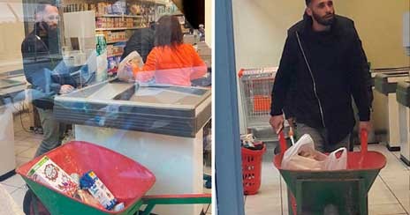 Πήγε στο σούπερ μάρκετ με το καρότσι οικοδομής για να μην πληρώσει σακούλα