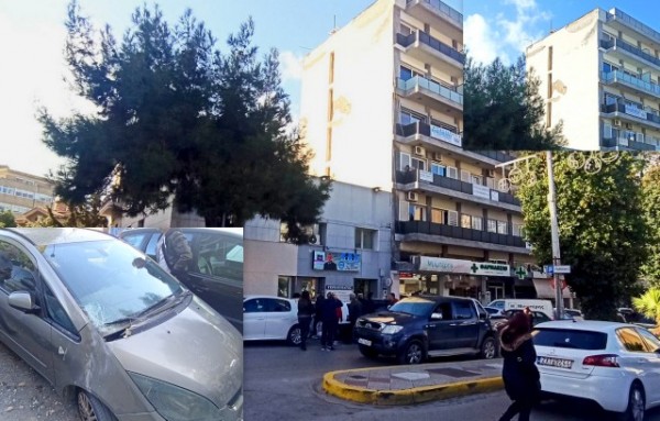 ΧΑΛΚΙΔΑ: Έβρεξε σοβάδες στην οδό Βενιζέλου - Από θαύμα δεν είχαμε θύματα (φωτό)