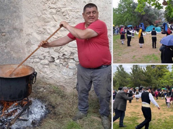 ΛΟΥΤΣΑ ΕΥΒΟΙΑΣ: Ούτε η βροχή δεν εμπόδισε το έθιμο της Καζανίτσας (φωτό)