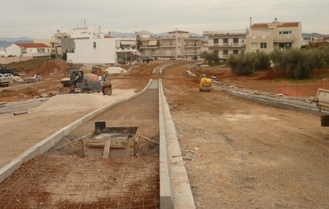 Προχωράει γρήγορα η κατασκευή του δρόμου στην οδό Αθανασίου Διάκου