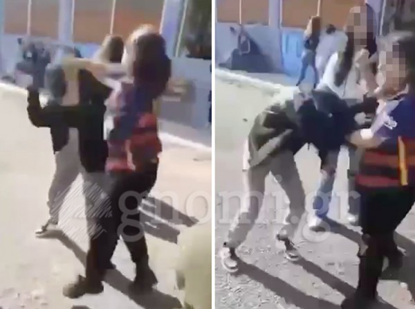 1ο ΕΠΑΛ ΧΑΛΚΙΔΑΣ: Μαθήτριες παίζουν ξύλο με μπουνιές και κλοτσιές (VIDEO)