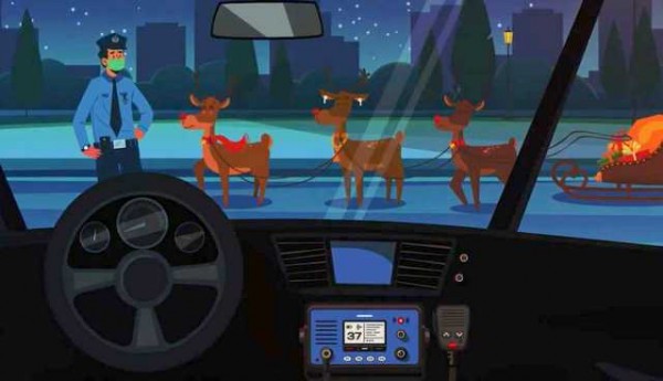 Με Άγιο Βασίλη, ταράνδους στα μπλόκα και «παρουσία» Μπαμπινιώτη το Χριστουγεννιάτικο βίντεο της ΕΛΑΣ