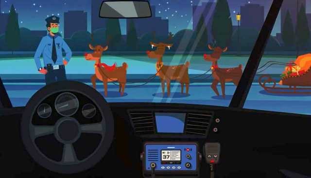 Με Άγιο Βασίλη, ταράνδους στα μπλόκα και «παρουσία» Μπαμπινιώτη το Χριστουγεννιάτικο βίντεο της ΕΛΑΣ