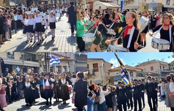 ΚΥΜΗ: Λαμπρή παρέλαση με λιακάδα και πλήθος κόσμου (φωτογραφίες)