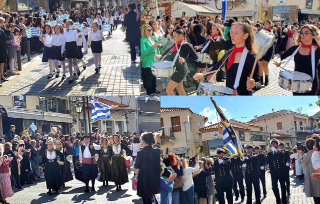ΚΥΜΗ: Λαμπρή παρέλαση με λιακάδα και πλήθος κόσμου (φωτογραφίες)