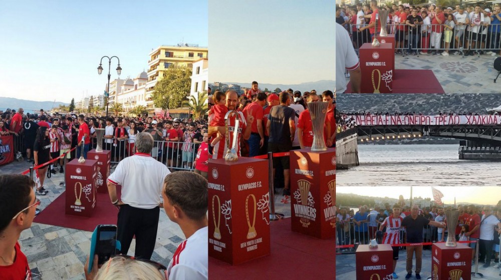 ΧΑΛΚΙΔΑ: Πανζουρλισμός στην παραλία για τα ευρωπαϊκά τρόπαια του Ολυμπιακού (video)