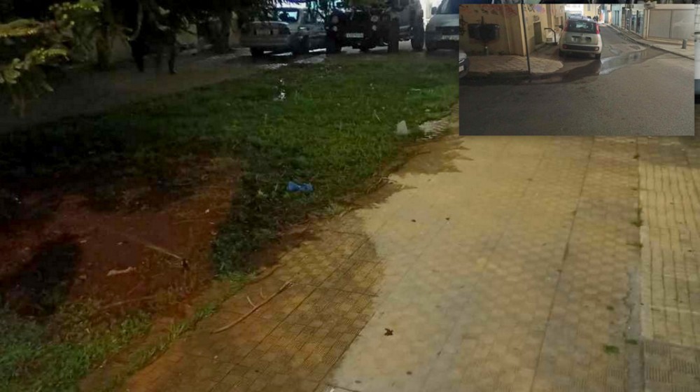 ΧΑΛΚΙΔΑ: Πλημμύρισε το παρκάκι της οδού Φίλωνος το βράδυ του Σαββάτου