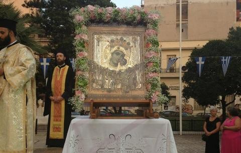 Ήρθε στη Χαλκίδα από το Άγιο Όρος η Εικόνα της Παναγίας της Βηματάρισσας